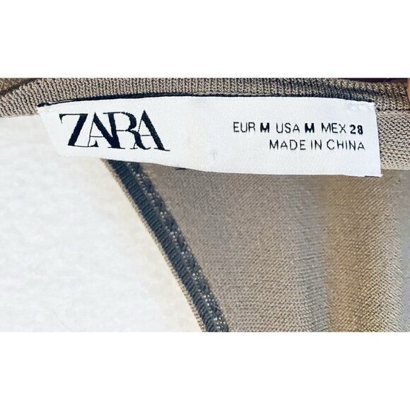 Zara Top Womens Medium Light Mink Strappy Bodysuit Soft Stretchy Boho Flirty - Picture 5 of 7